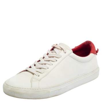 Pre Owned Givenchy White Leather Urban Street Sneakers Size EU 38
