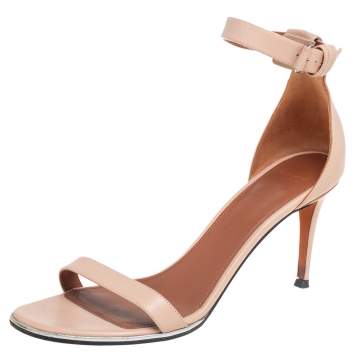 Pre Owned Givenchy Beige Leather Nadia Ankle Cuff Sandals Size 39