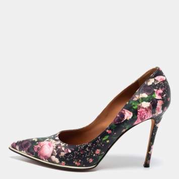 Pre Owned Givenchy Multicolor Floral Print Leather Pumps Size 41