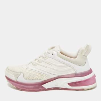 Pre Owned Givenchy White Leather and Fabric GV1 Low Top Sneakers Size 39