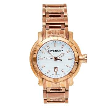 Pre Owned Givenchy White Bronze Tone Stainless Steel GV.5202L Women's Wristwatch 36 mm
