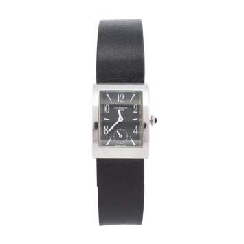 Pre Owned Givenchy Black Stainless Steel Leather Parabolique REG92434662 Quartz Women's Wristwatch 23mm