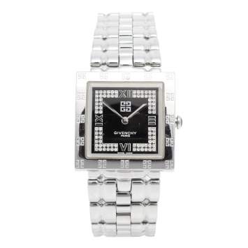 Pre Owned Givenchy Black Stainless Steel Apsaras REG1558962 Women's Wristwatch 27 mm