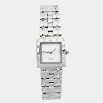Pre Owned Givenchy Silver White Stainless Steel Apsaras REG1558962 Women's Wristwatch 23 mm