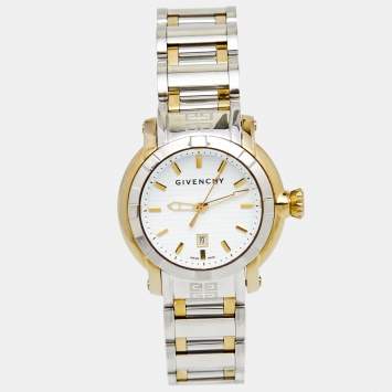 Pre Owned Givenchy White Two Tone Stainless Steel GV.5202L Women's Wristwatch 36 mm