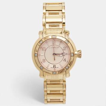 Pre Owned Givenchy Rose Gold PVD Coated Stainless Steel Diamond GV.5202L Women's Wristwatch 36 mm