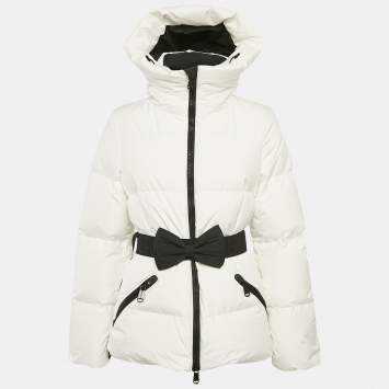 Pre Owned Goldbergh White Synthetic Bow Detail Belt Down Ski Jacket S
