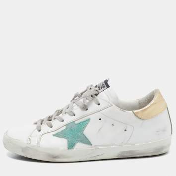 Pre Owned Golden Goose White Leather Superstar Low Top Sneakers Size 39
