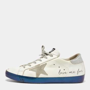 Pre Owned Golden Goose White Leather Super Star Low Top Sneakers Size 41