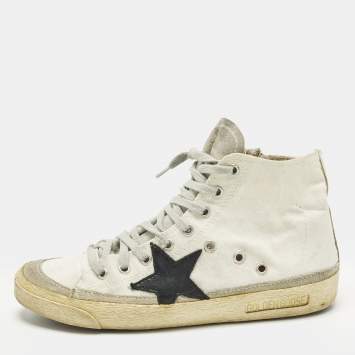 مملوكة مسبقًا Golden Goose Francy Size 38 White Canvas and Suede High Top Sneakers