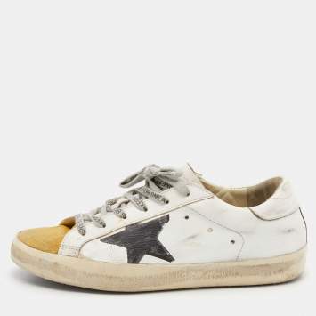 مملوكة مسبقًا Golden Goose Tricolor Leather And Suede Superstar Low Top Sneakers Size 38
