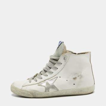 Pre Owned Golden Goose White Leather Francy Sneakers Size  37