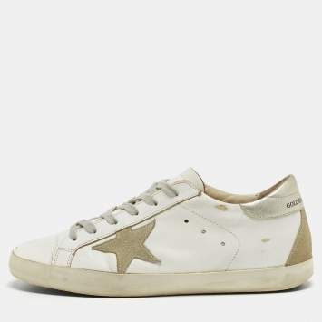 Pre Owned Golden Goose White Leather Superstar Low Top Sneakers Size 39