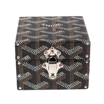 Goyard Black Goyardine Coated Canvas Regence Mini Trunk Jewelry Case