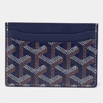 Goyard Navy Blue Goyardine Coated Canvas and Leather Saint Sulpice Card Case
