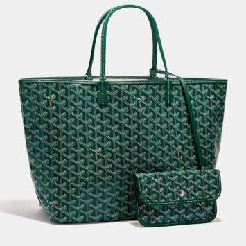 Goyard Green Goyardine Coated Canvas and Leather Saint Louis PM Tote Bag