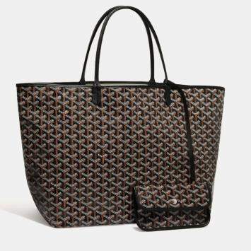 Goyard Black Goyardine Coated Canvas and Leather Saint Louis GM Tote Bag