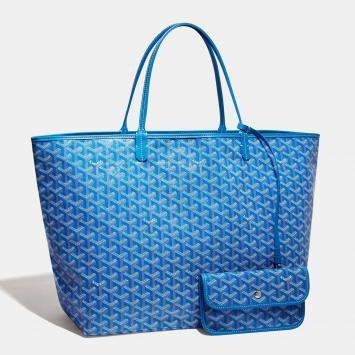 Goyard Sky Blue Goyardine Coated Canvas and Leather Saint Louis GM Tote 