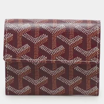 Goyard Burgundy Goyardine Coated Canvas Marigny Wallet