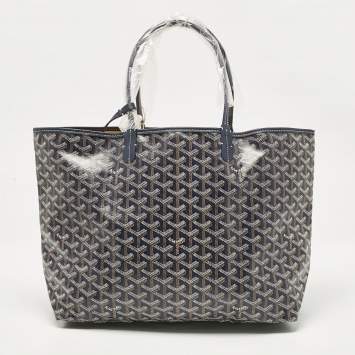 Goyard Blue Goyardine Coated Canvas and Leather Saint Louis PM Tote