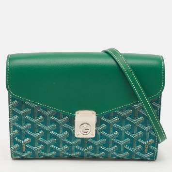 Goyard Green Goyardine Coated Canvas and Leather Chypre Wallet
