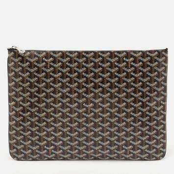 Goyard Black Goyardine Coated Canvas and Leather Senat MGM Pouch