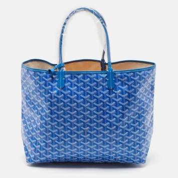 Goyard Blue Goyardine Coated Canvas and Leather Saint Louis PM Tote