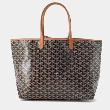 Goyard Black & Natural PVC Coated Canvas Saint Louis PM Tote Bag