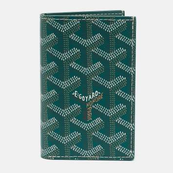 Goyard Green Goyardine Coated Canvas Saint Pierre Card Holder