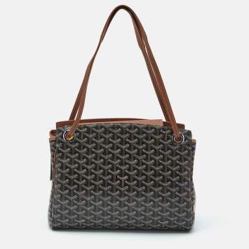 Goyard Brown Goyardine Coated Canvas and Leather Rouette PM Bag