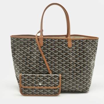 Pre Owned Goyard Brown Goyardine Coated Canvas and Leather Saint Louis PM Tote