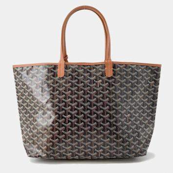 Goyard グレー サンルイ GM Goyard Grey Goyardine Coated Canvas and