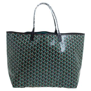 Goyard Black Goyardine Coated Canvas St. Louis GM Tote