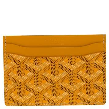 Pre Owned Goyard Yellow Goyardine  Coated Canvas and Leather Saint Sulpice Card Holder