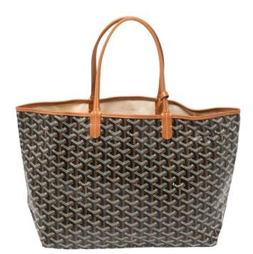 Pre Owned Goyard Black Goyardine Coated Canvas St. Louis PM Tote 