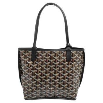 Pre Owned Goyard Black Goyardine Coated Canvas Anjou Mini Bag