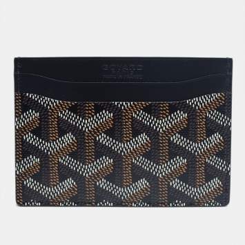 Goyard Black Goyardine Coated Canvas and Leather Saint Sulpice Card Holder