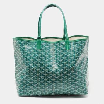 Goyard Green Goyardine Coated Canvas and Leather Saint Louis PM Tote