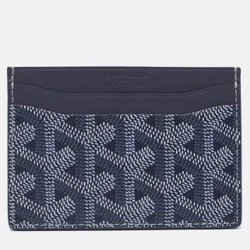 Pre Owned Goyard Grey Goyardine Coated Canvas and Leather Saint Sulpice Card Holder