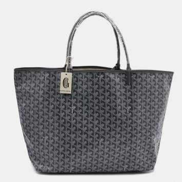 Pre Owned Goyard Grey Goyardine Coated Canvas and Leather Saint Louis GM Tote