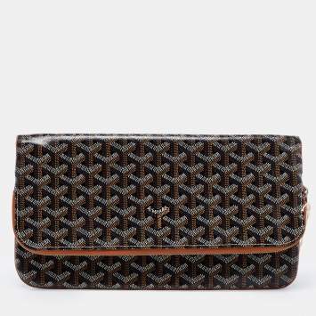 Pre Owned Goyard Brown Goyardine Coated Canvas Sainte Marie Clutch