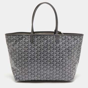 Goyard Grey Goyardine Coated Canvas and Leather Saint Louis PM Tote