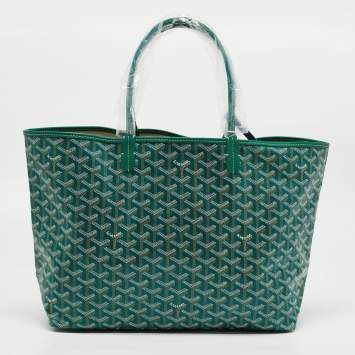Goyard Green Goyardine Coated Canvas and Leather Saint Louis PM Tote