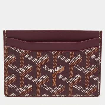 Goyard Burgundy Goyardine Coated Canvas and Leather Saint Sulpice Card Holder