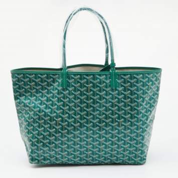 Goyard Green Goyardine Coated Canvas and Leather Saint Louis PM Tote
