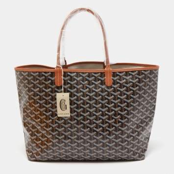 Goyard Brown/Black Goyardine Coated Canvas and Leather Saint Louis PM Tote
