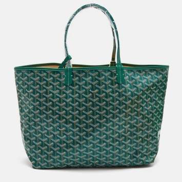 Goyard Green Goyardine Coated Canvas and Leather Saint Louis PM Tote