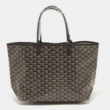 Goyard Black Goyardine Coated Canvas and Leather Saint Louis PM Tote