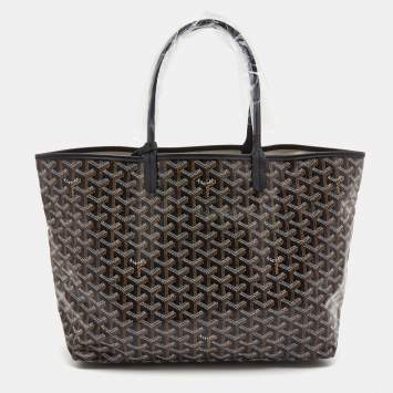 Goyard Black Goyardine Coated Canvas and Leather Saint Louis PM Tote