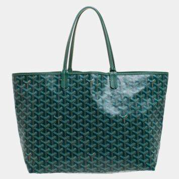 Pre Owned Goyard Green Goyardine Coated Canvas and Leather Saint Louis PM Tote